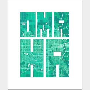 Omaha, USA City Map Typography - Watercolor Posters and Art